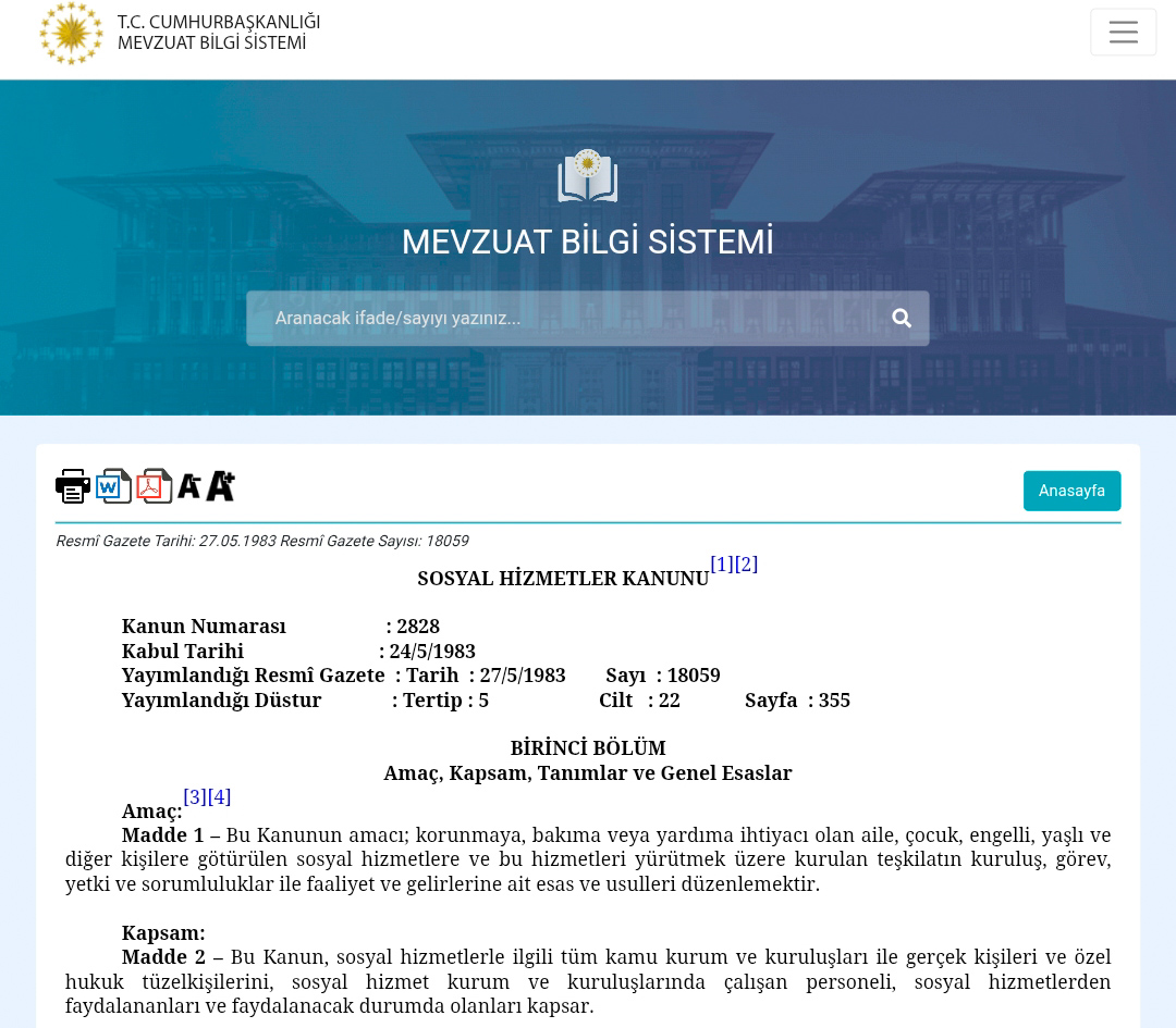 2828 sayılı Kanunun Ek 1. maddesi